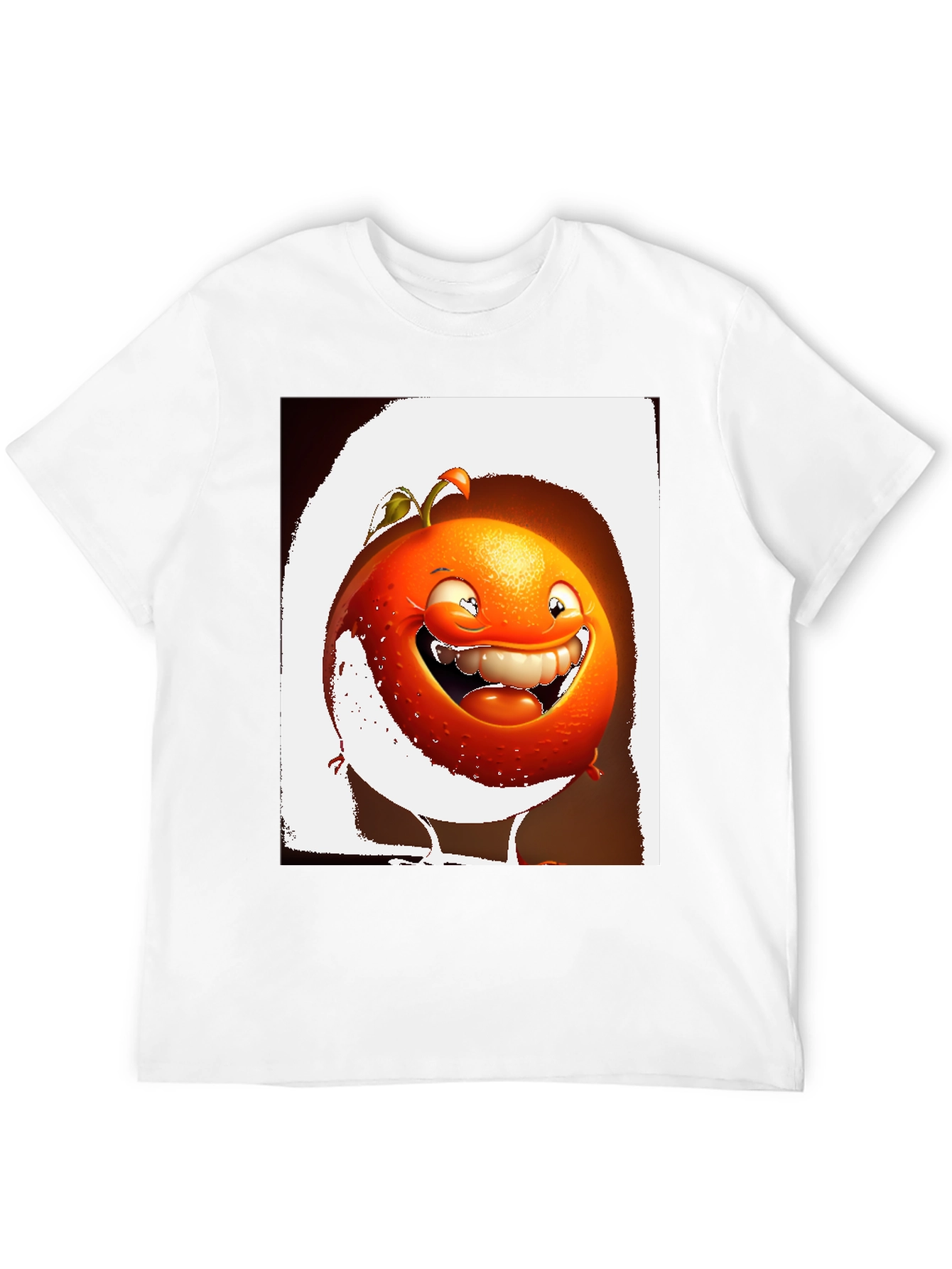 Black Funny Orange Cartoon Graphic Black T-Shirt view 12