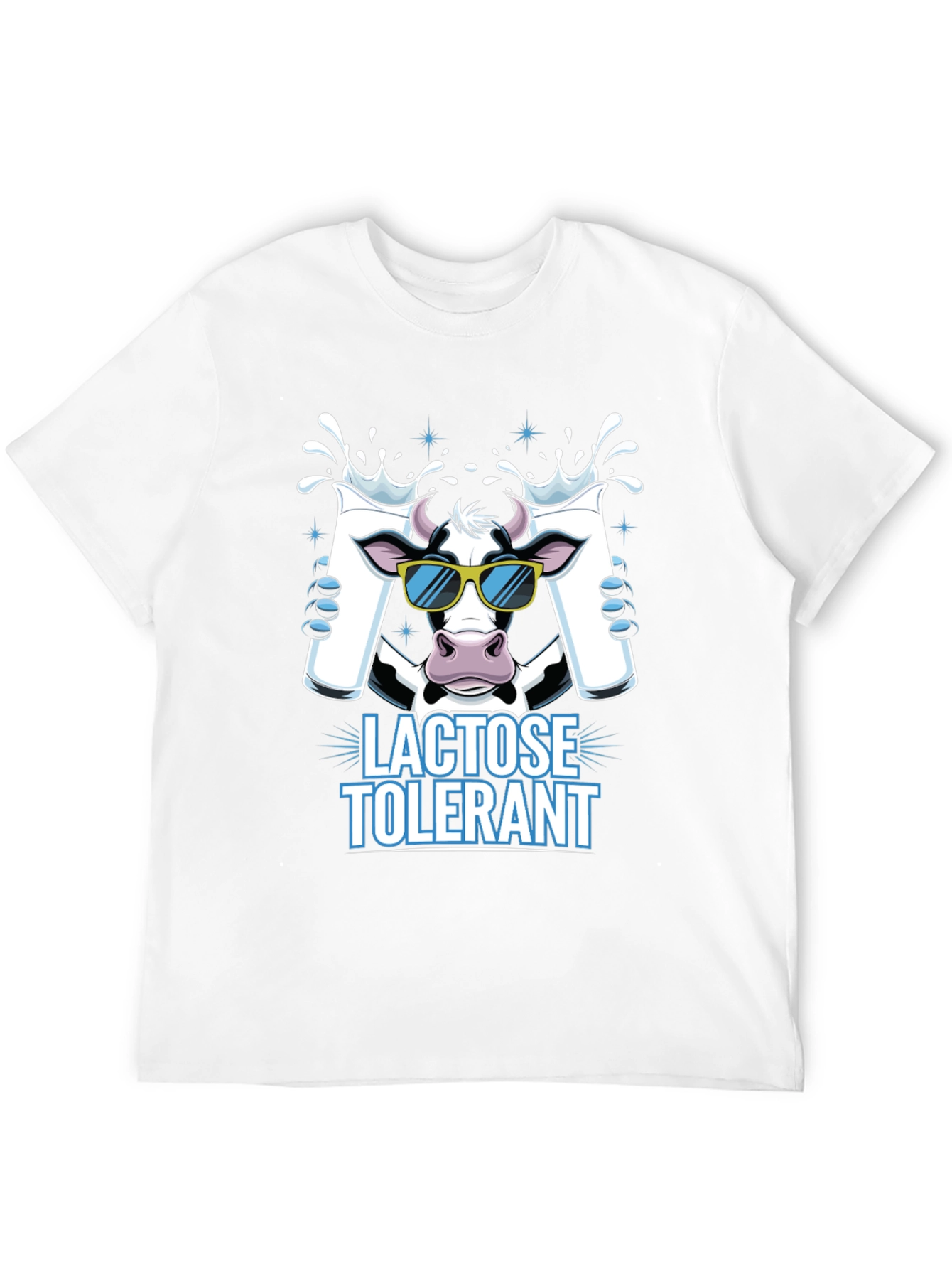 Black Lactose Tolerant Cow T-Shirt, Milk Lover Tee view 12