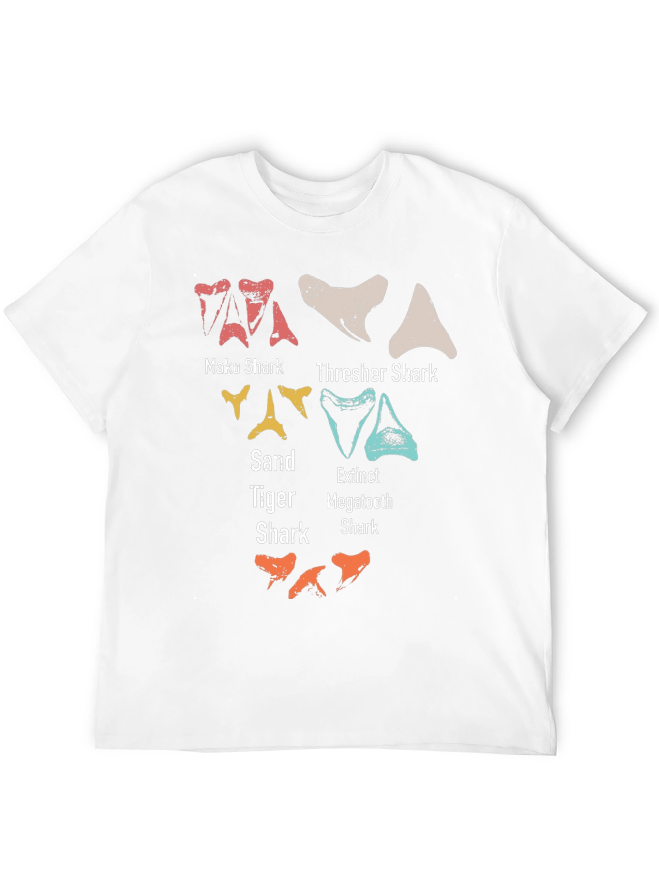 Black Shark Teeth Types T-Shirt - Marine Biology Tee view 12