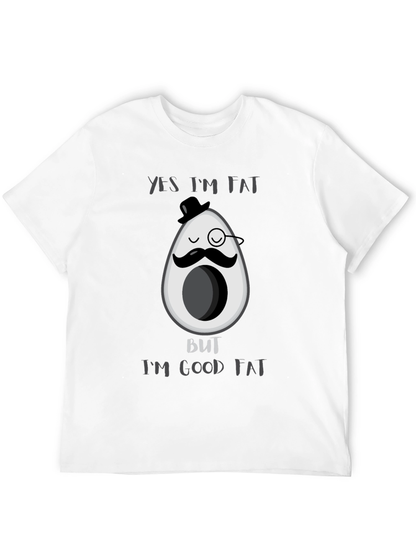 Black Funny Avocado Good Fat T-Shirt - Mens Graphic Tee view 12