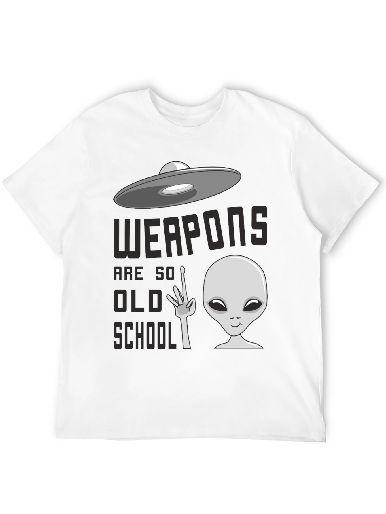 Black Weapons are so Old School UFO Alien Graphic Tee view 12