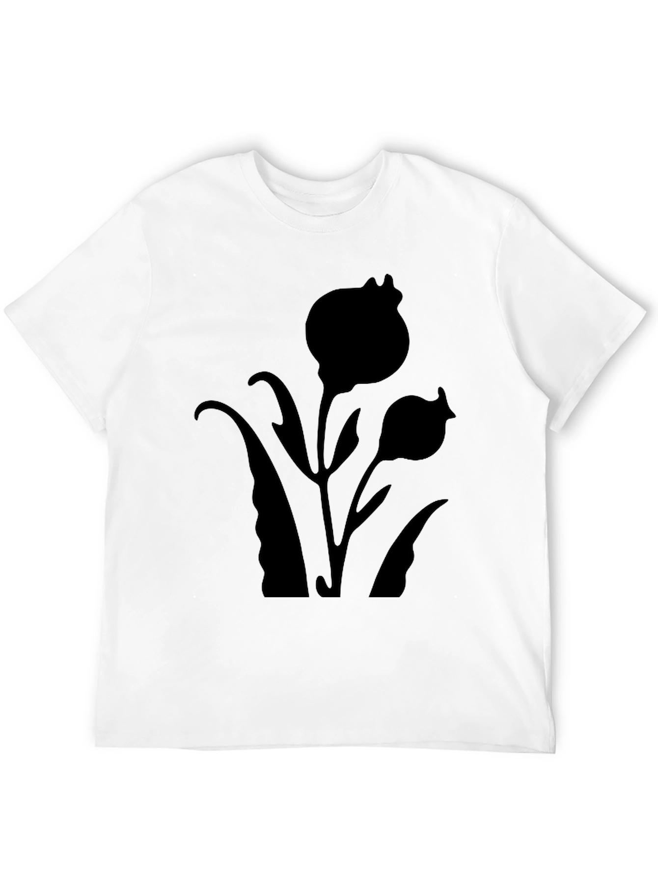 Black Black Floral Silhouette T-Shirt view 12