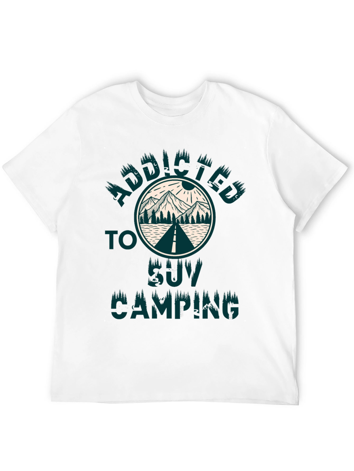 Black Addicted to SUV Camping T-Shirt view 12
