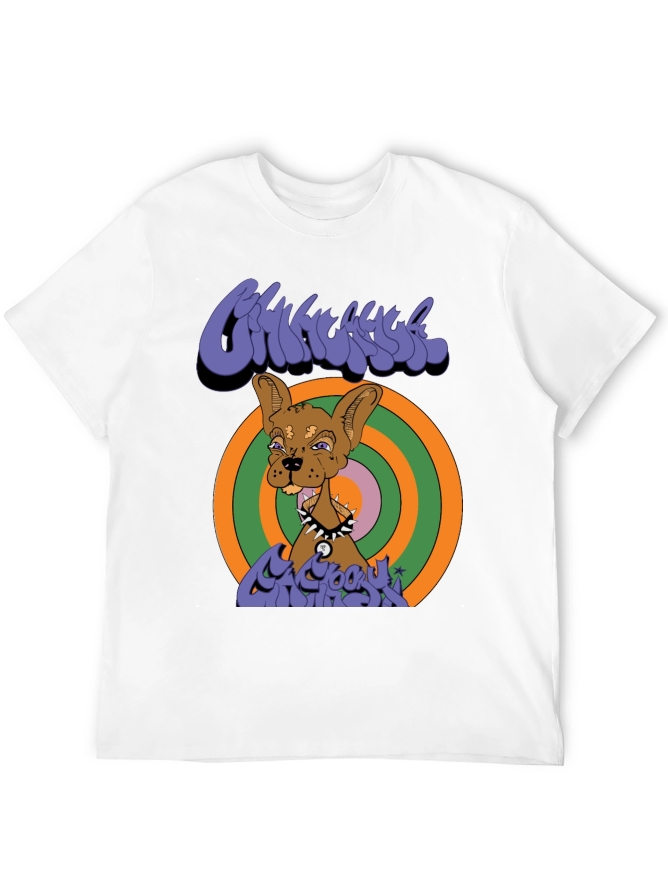 Black Groovy Cartoon Dog Graphic T-Shirt view 12