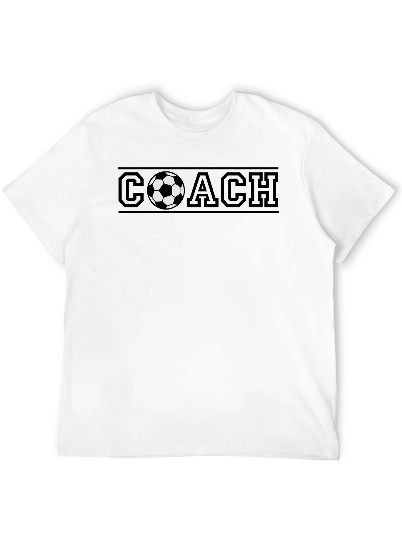 Black Soccer Coach T-Shirt - Black Crew Neck Tee view 12