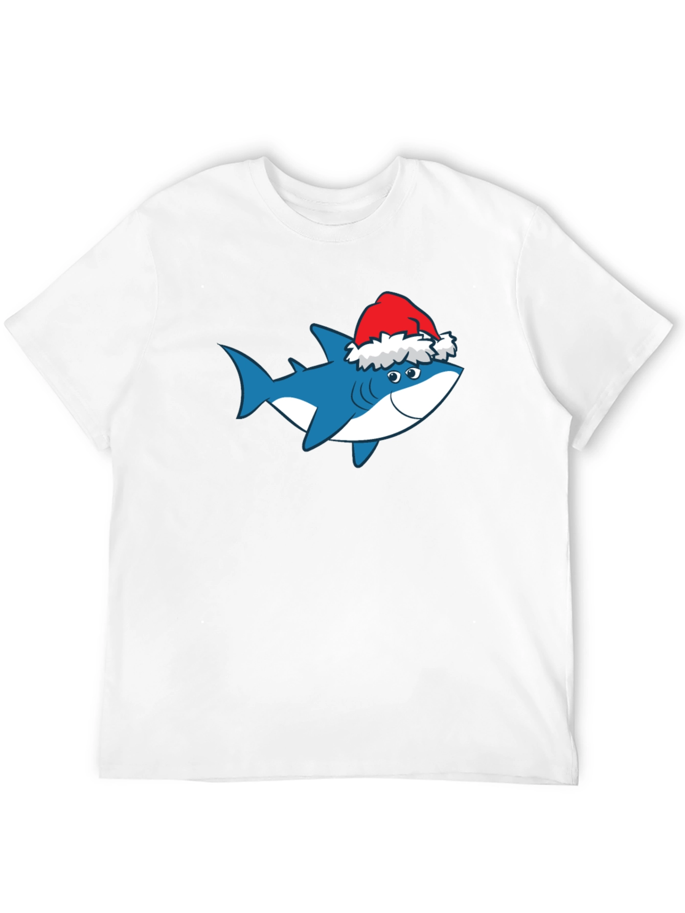 Black Shark Christmas T-Shirt Holiday Tee Santa Hat view 12