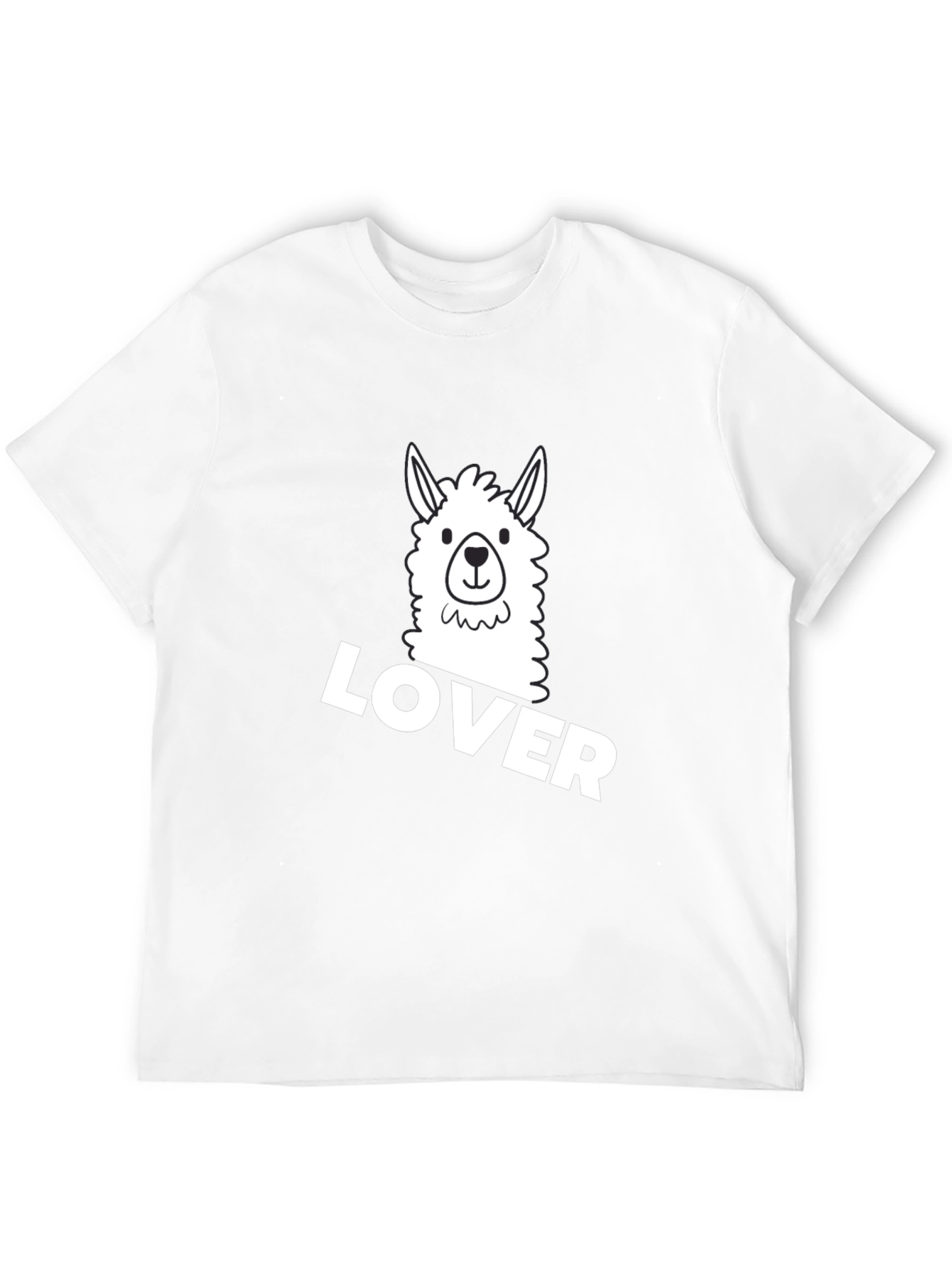 Black Llama Lover Graphic Tee - Black Cotton T-Shirt view 12