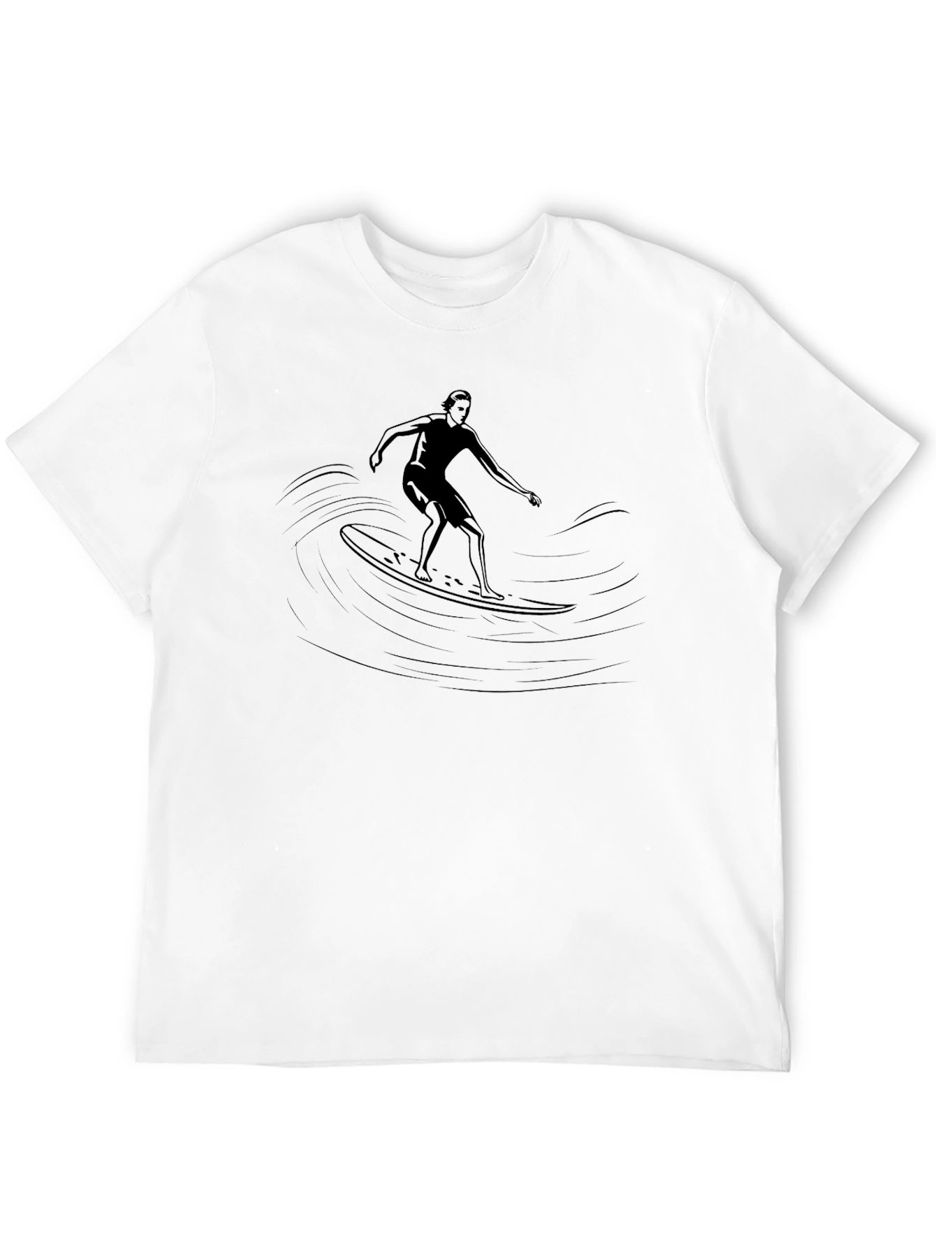 Black Surfer Graphic Tee - Black Cotton Blend view 12