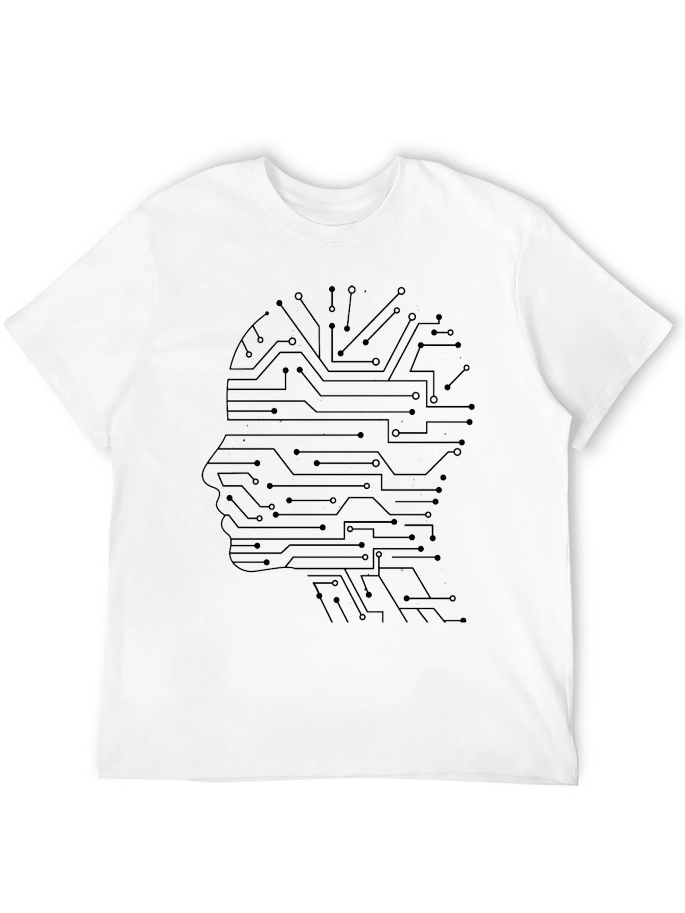 Black Tech Circuit Mind T-Shirt - Modern Minimalist Design view 12