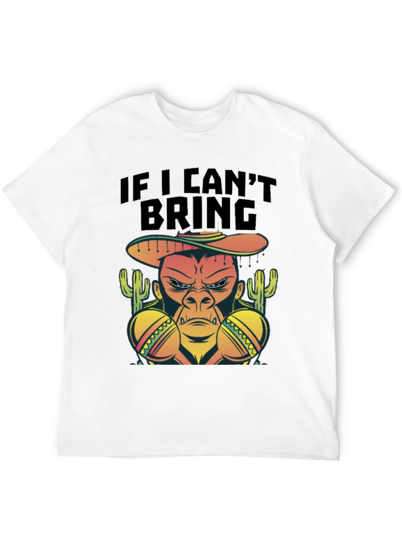 Black Funny Mexican Gorilla T-Shirt view 12