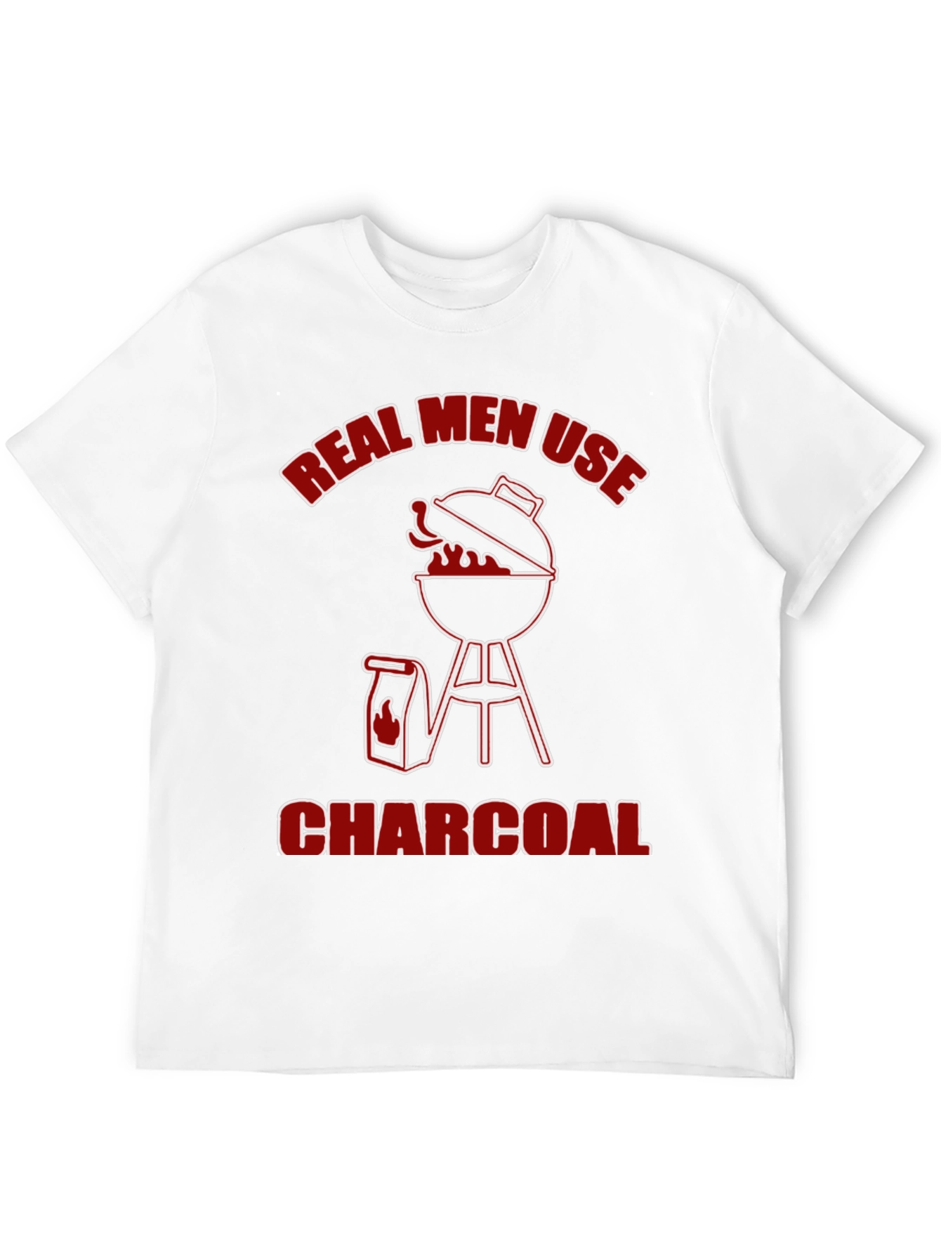 Black Real Men Use Charcoal T-Shirt - BBQ Grill Design view 12