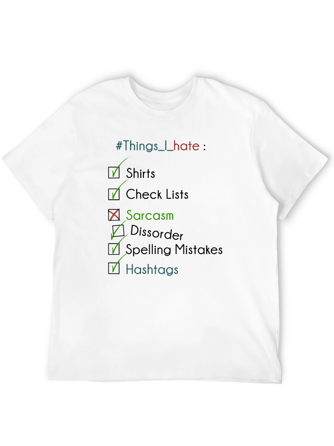 Black Sarcasm Check List Graphic T-Shirt view 12