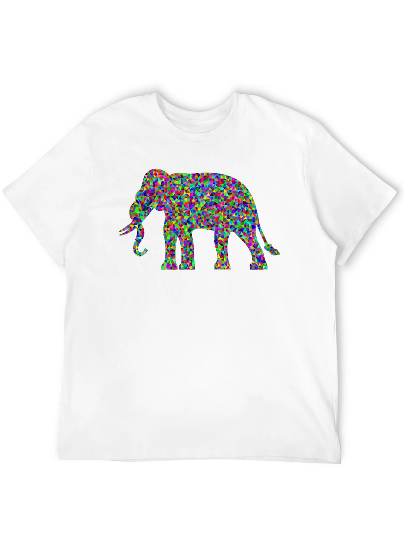 Black Geometric Elephant Graphic Tee - Unique Men's T-Shirt view 12