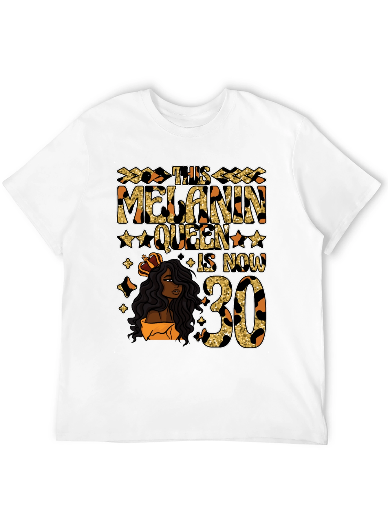 Melanin Queen 30th Birthday Graphic T-Shirt - 12
