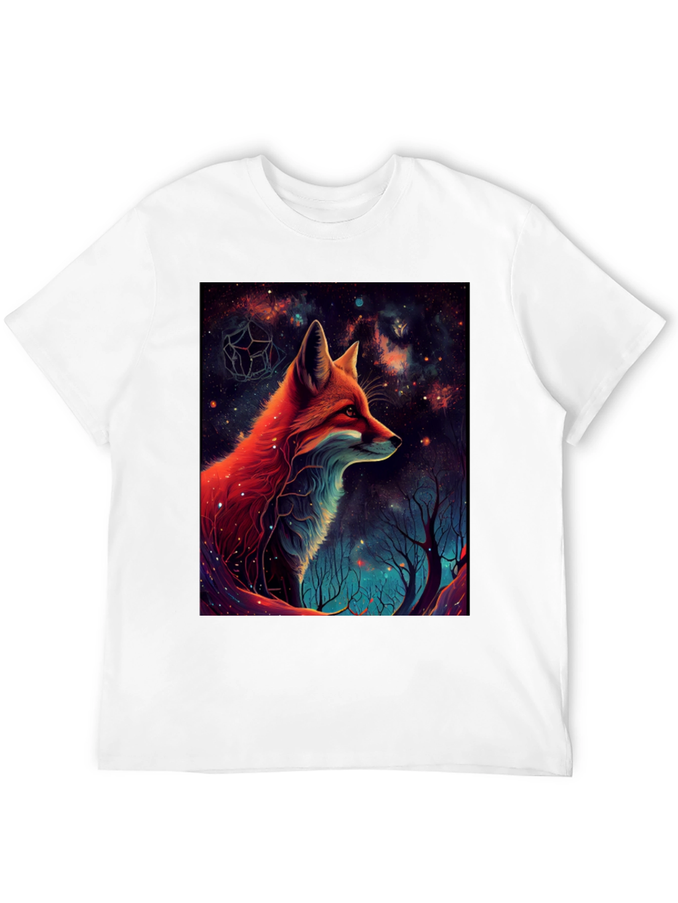 Black Cosmic Fox Graphic Tee - Men's Black T-Shirt view 12