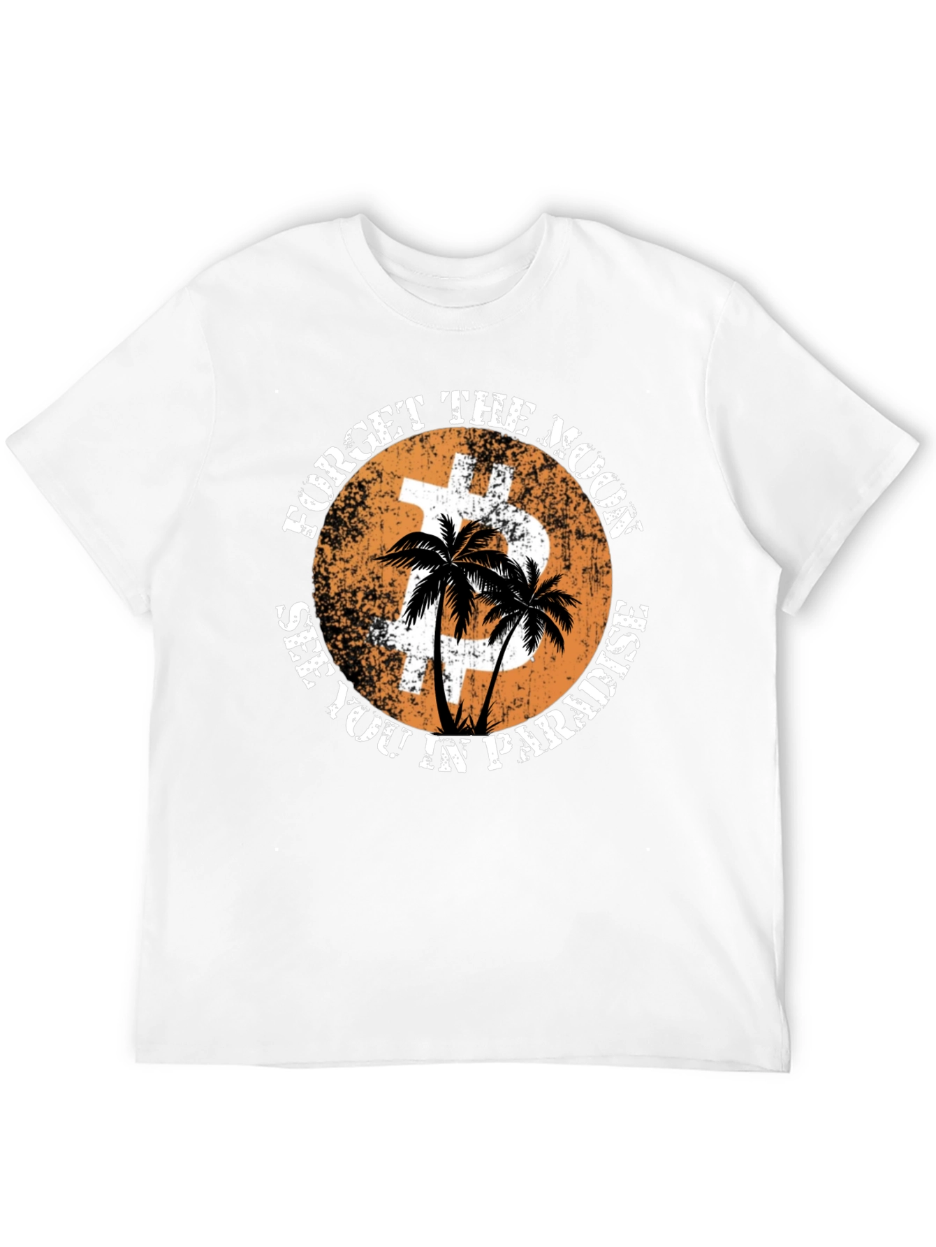 Black Forget the Moon Bitcoin Paradise T-Shirt view 12