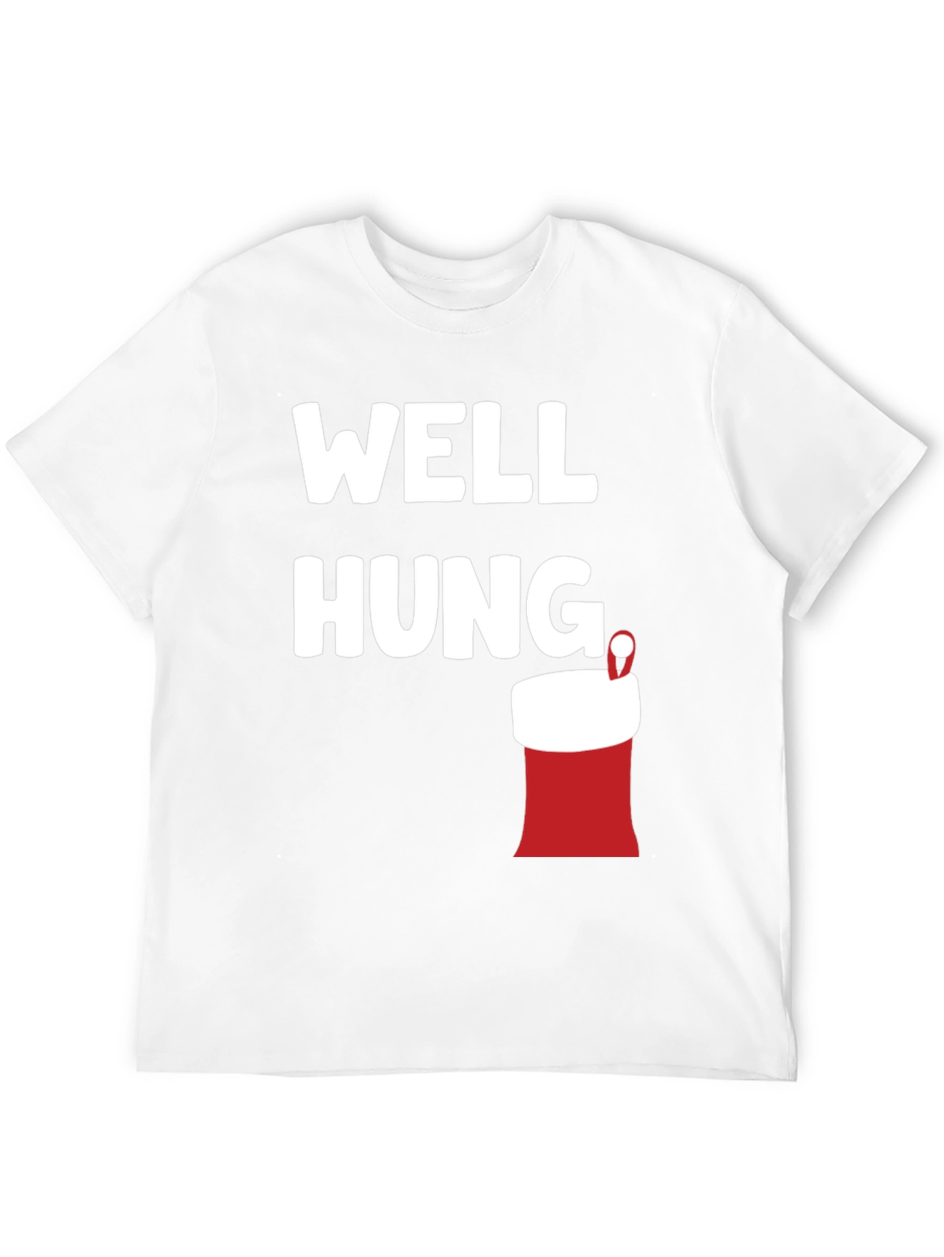 Black Well Hung Christmas Stocking Graphic T-Shirt view 12