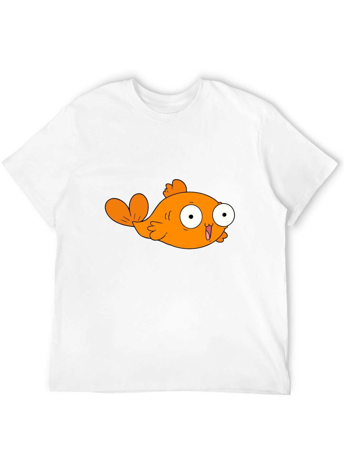 Black Cartoon Orange Fish Graphic T-Shirt view 12