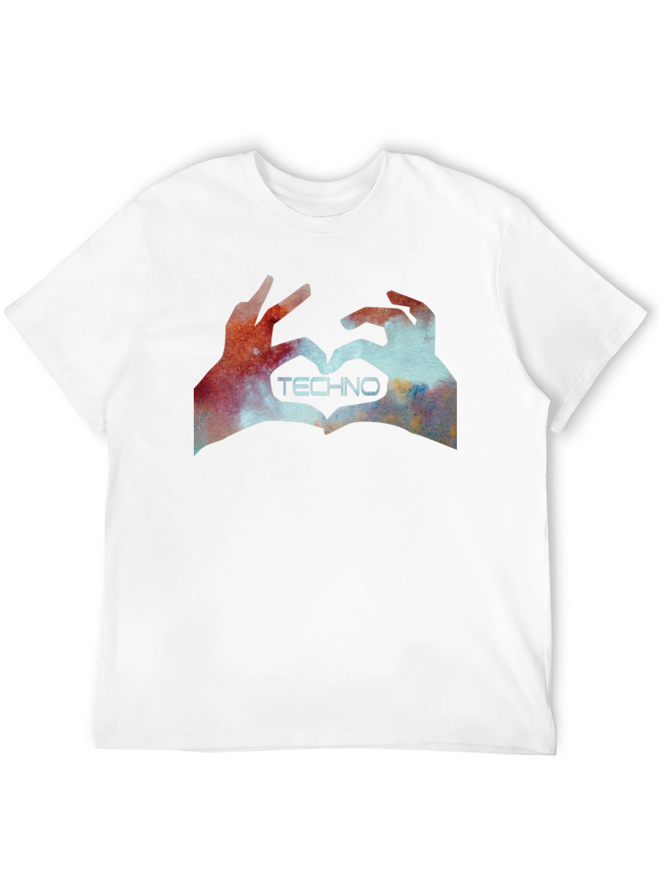 Black Techno Love Hands Graphic Tee - Black view 12