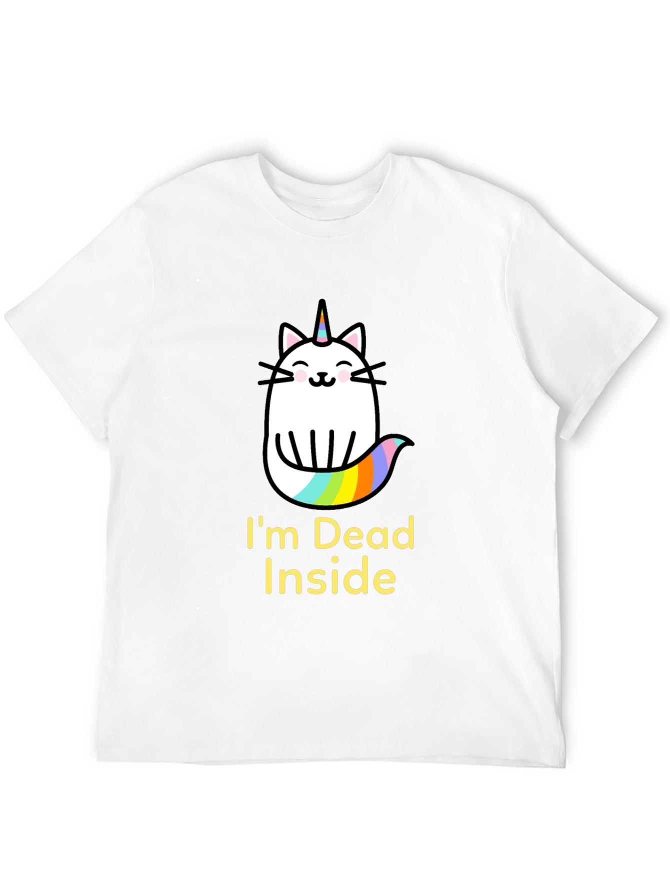 Black Dead Inside Unicorn Cat Graphic Tee view 12