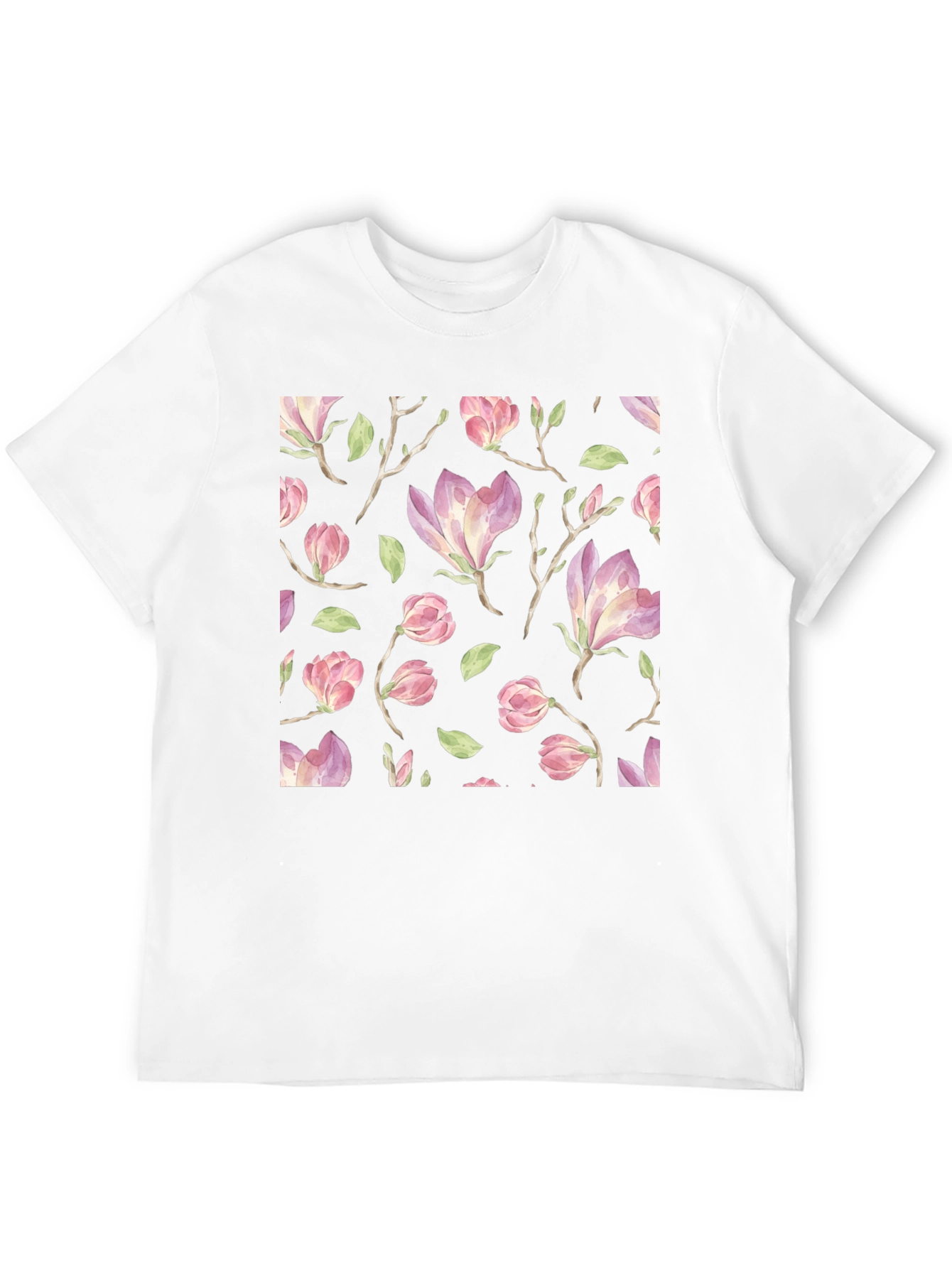 Black Floral Print T-Shirt - Black Cotton Blend view 12