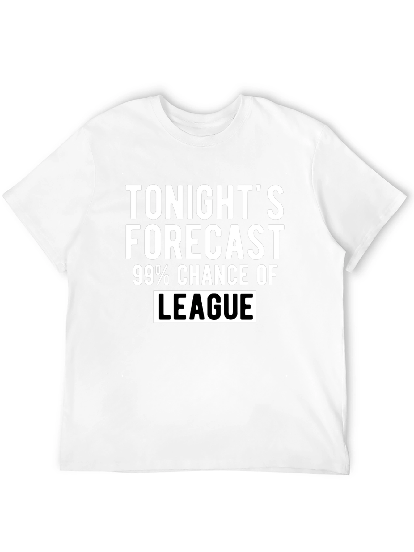 Black Funny Tonight's Forecast League T-Shirt view 12