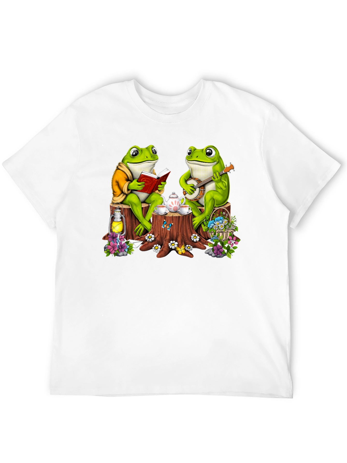 Black Frog Tea Party T-Shirt - Whimsical Design view 12