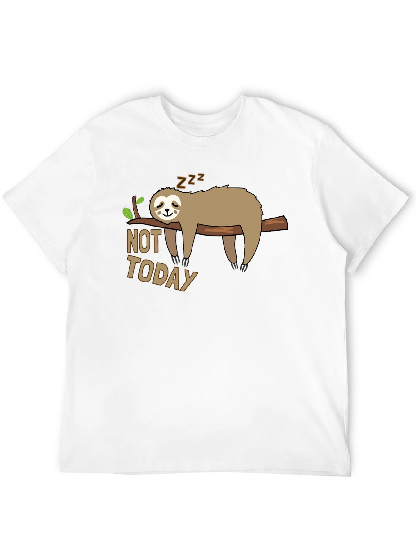Black Not Today Sloth T-Shirt - Funny Lazy Animal Graphic Tee view 12