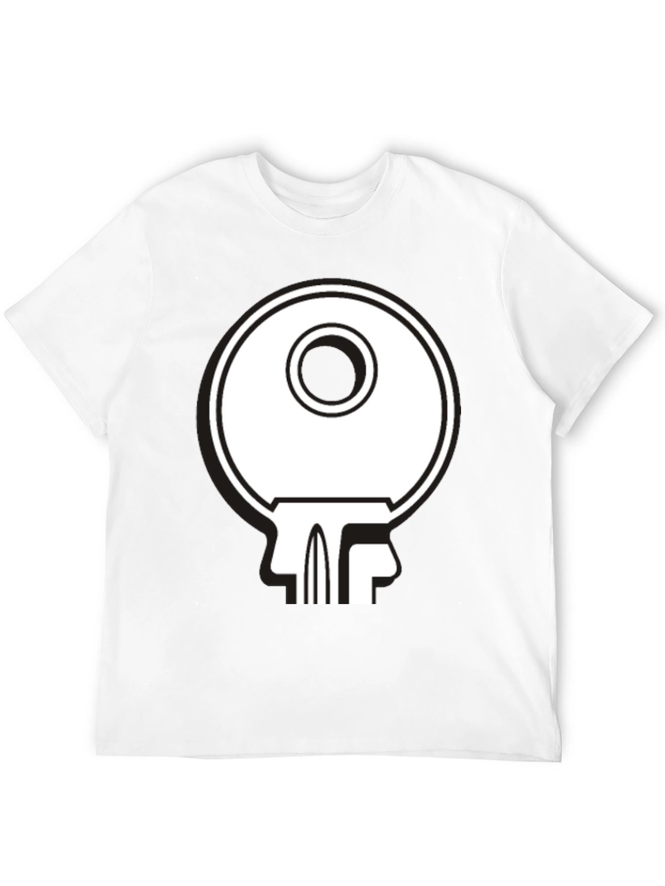 Black Abstract Key Graphic Print T-Shirt - Black view 12