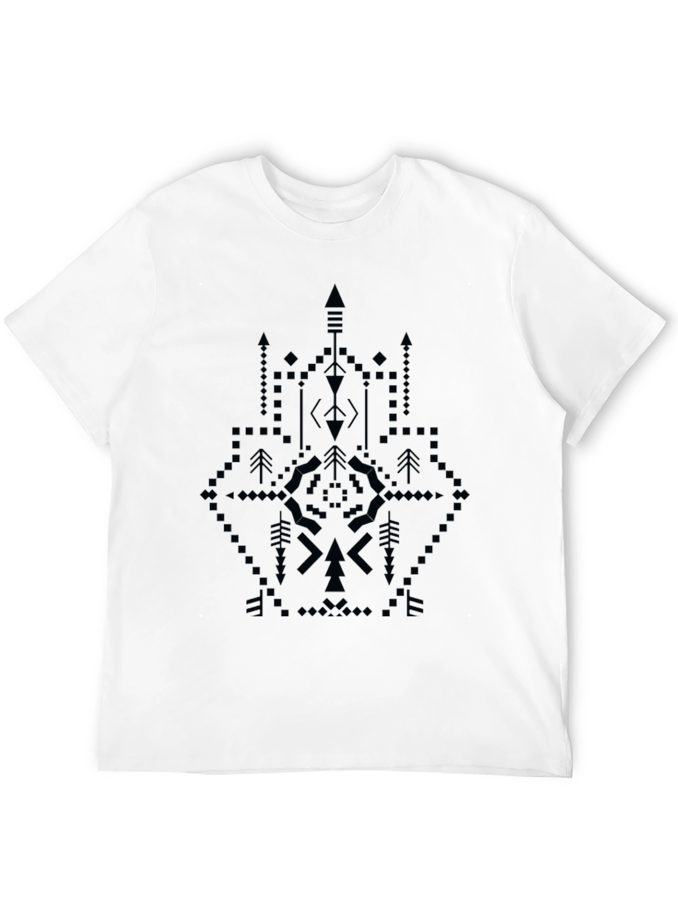 Black Aztec Graphic Tee - Black Cotton Blend view 12