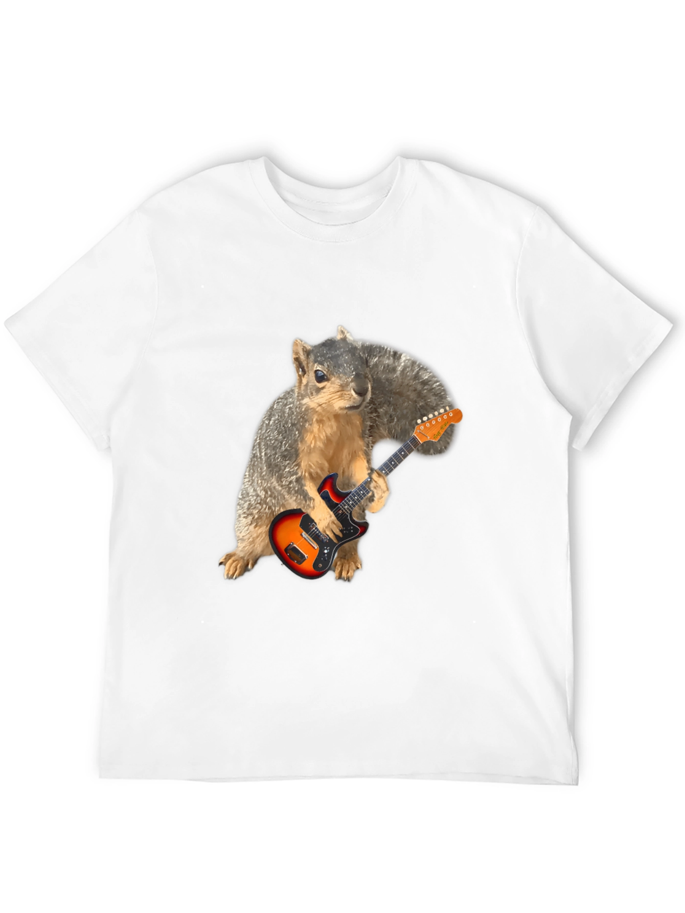 Black Squirrel Guitarist Graphic Tee - Black T-Shirt view 12
