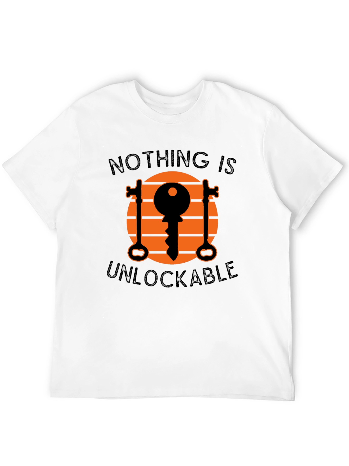 Black Unlockable Graphic Tee - Novelty Key Design T-Shirt view 12