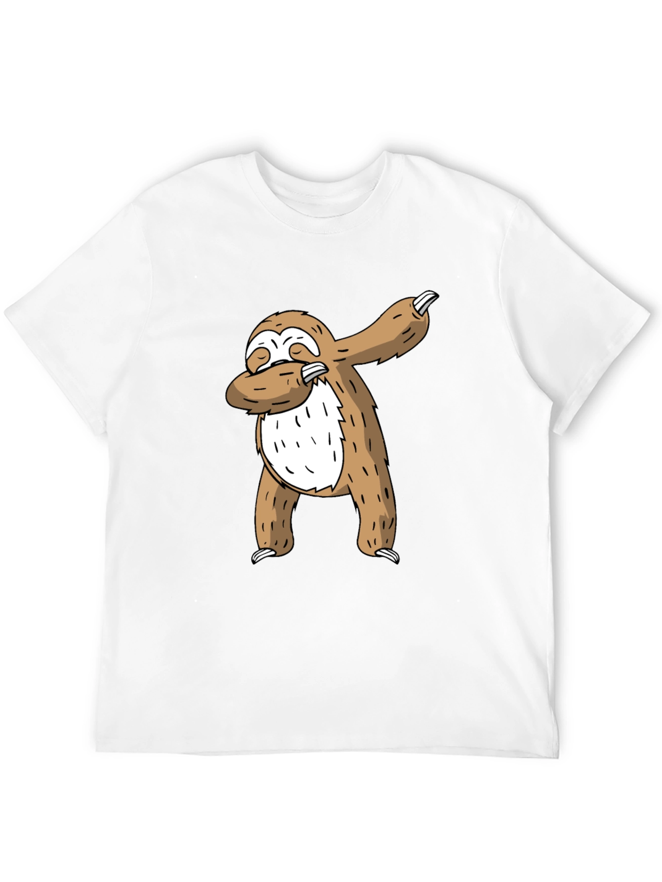 Black Dabbing Sloth Graphic Tee - Cool Casual T-Shirt view 12
