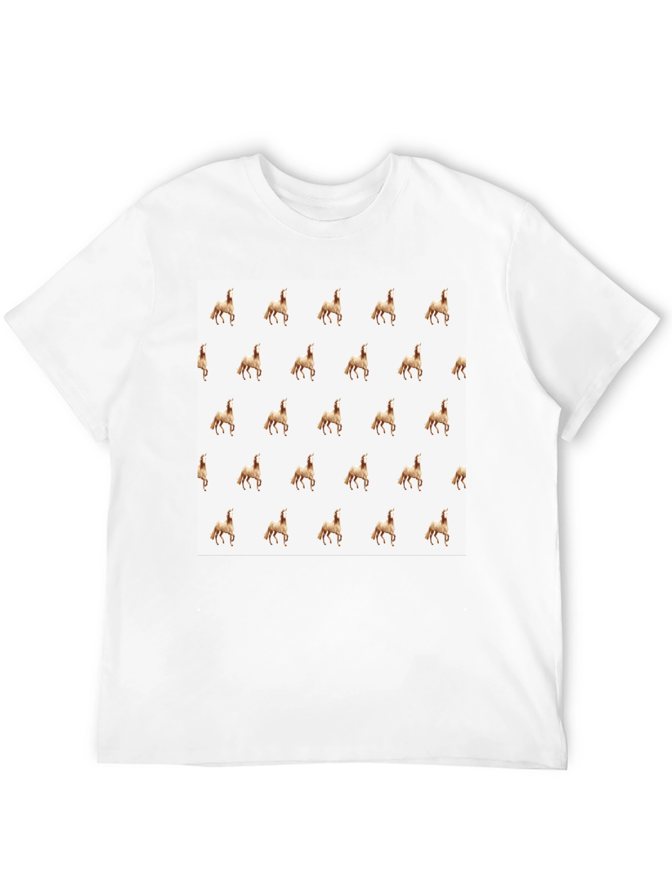 Black Patterned Horse T-Shirt - Black, Unique Print Tee view 12