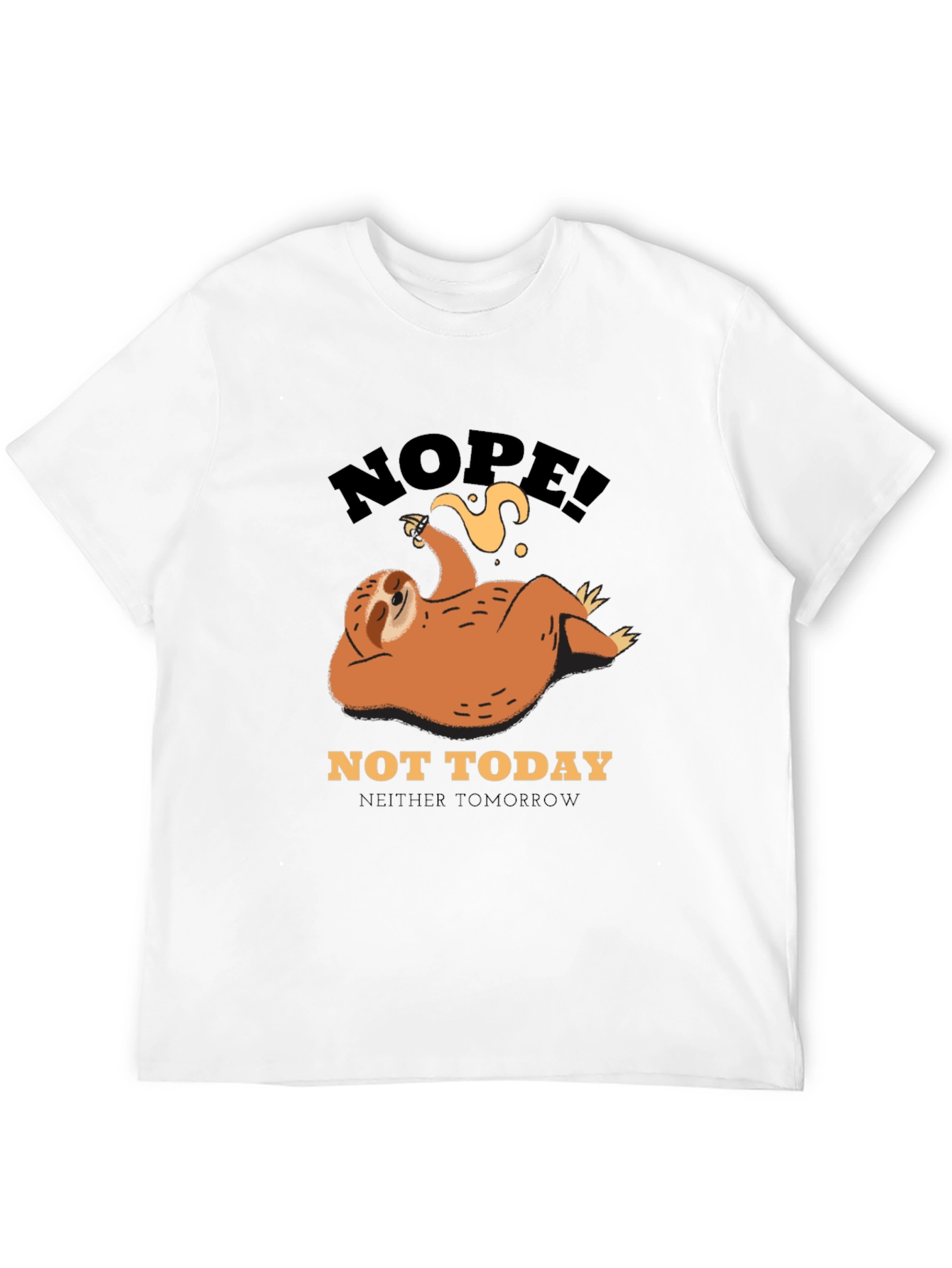 Black Nope! Not Today Sloth Graphic Tee - Lazy Day Comfort view 12