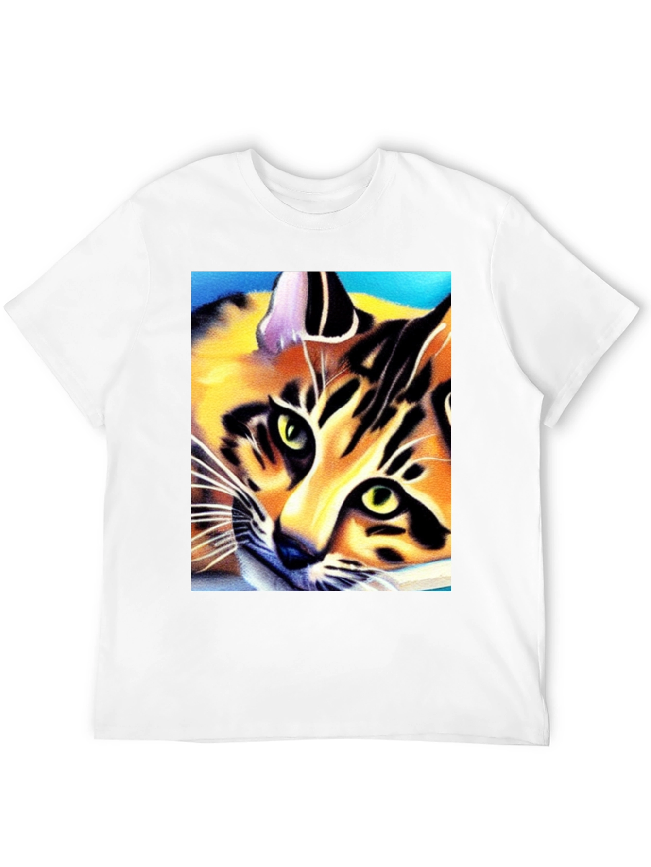 Black Cool Cat Art Graphic T-Shirt view 12