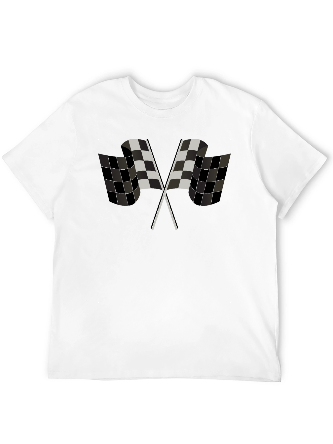 Black Checkered Flag Graphic Tee - Racing Fan Apparel view 12