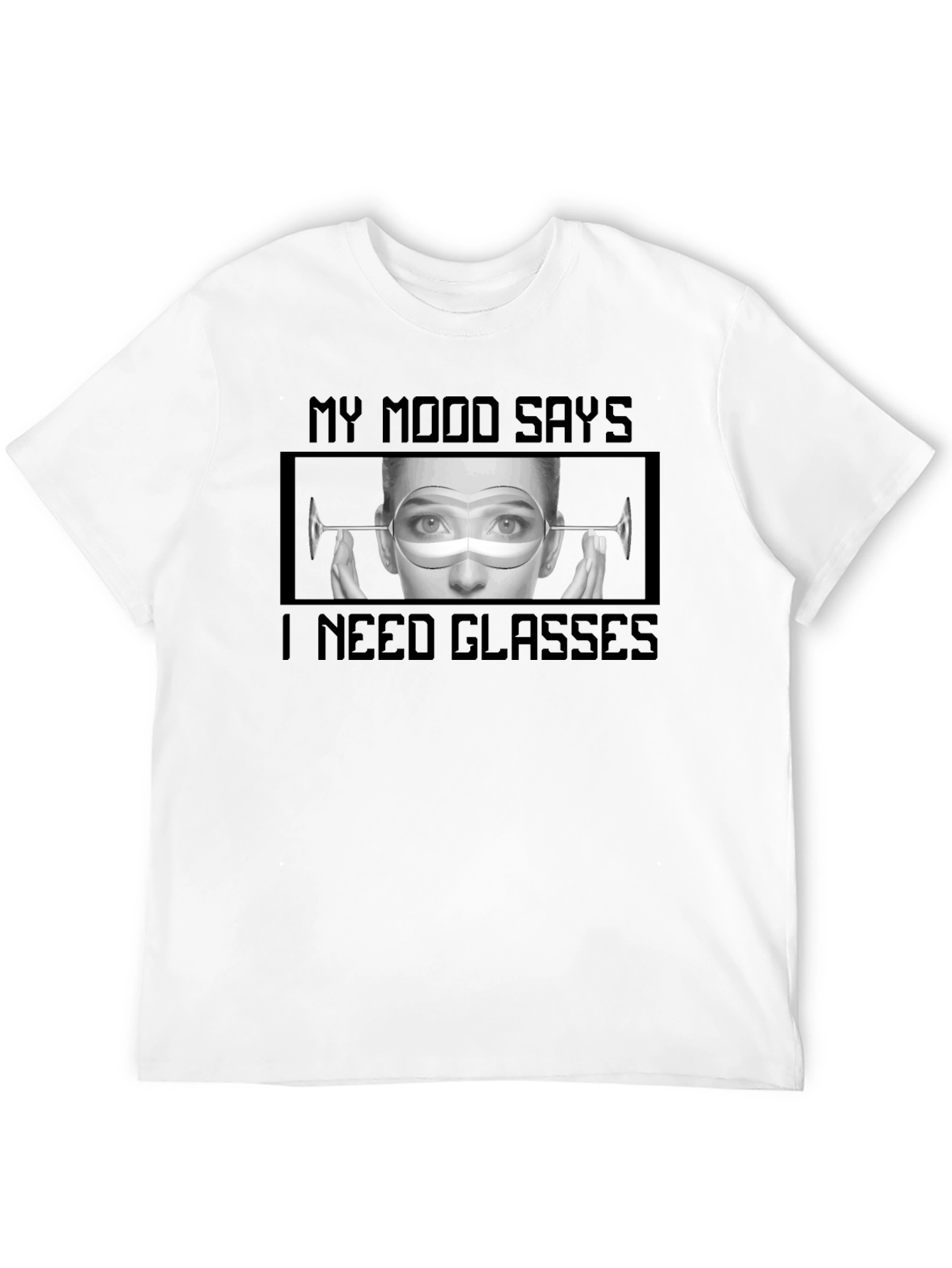 Black My Mood Says I Need Glasses Graphic Tee view 12