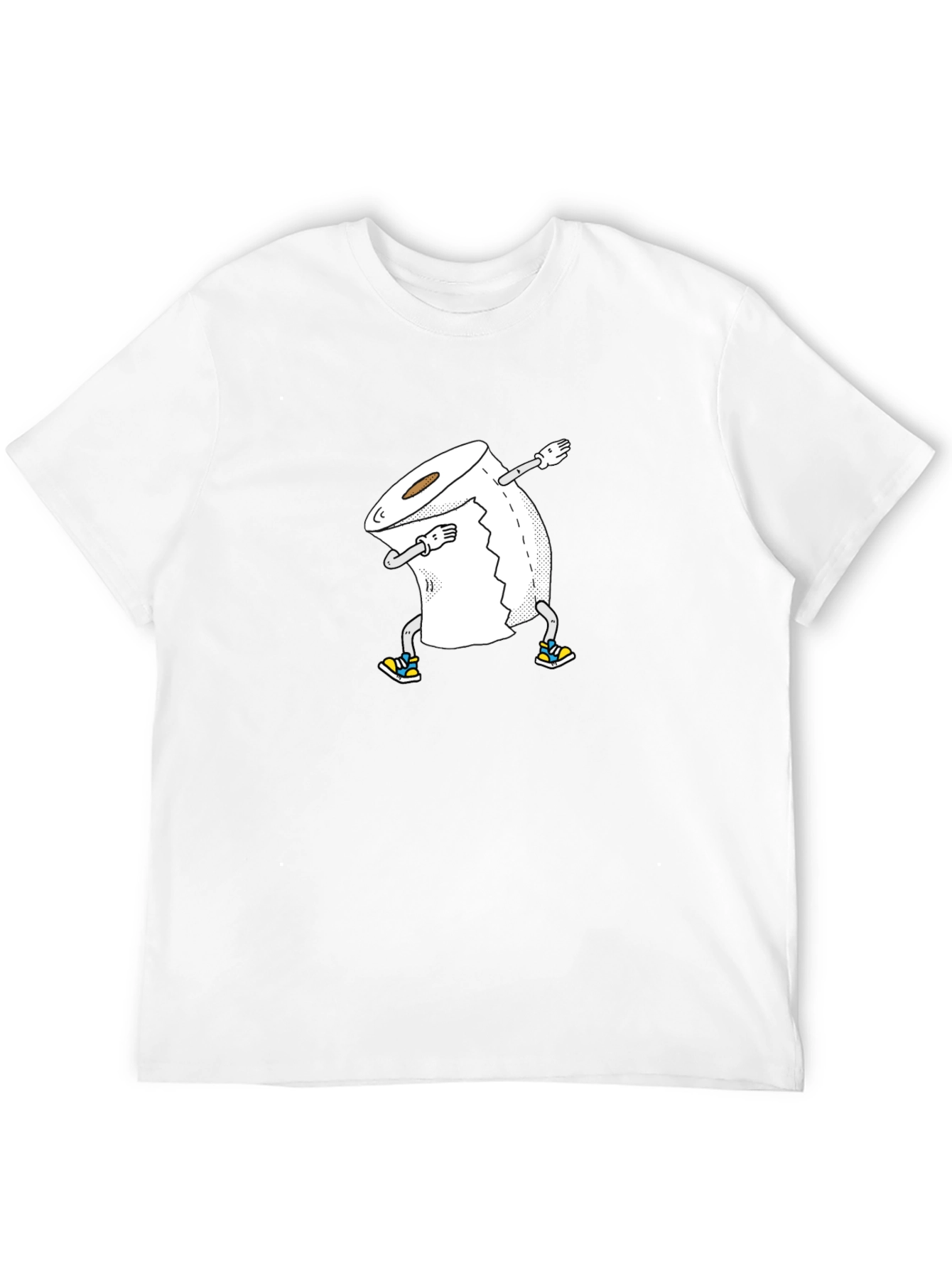 Black Dabbing Toilet Paper Roll Graphic Tee - Black T-Shirt view 12