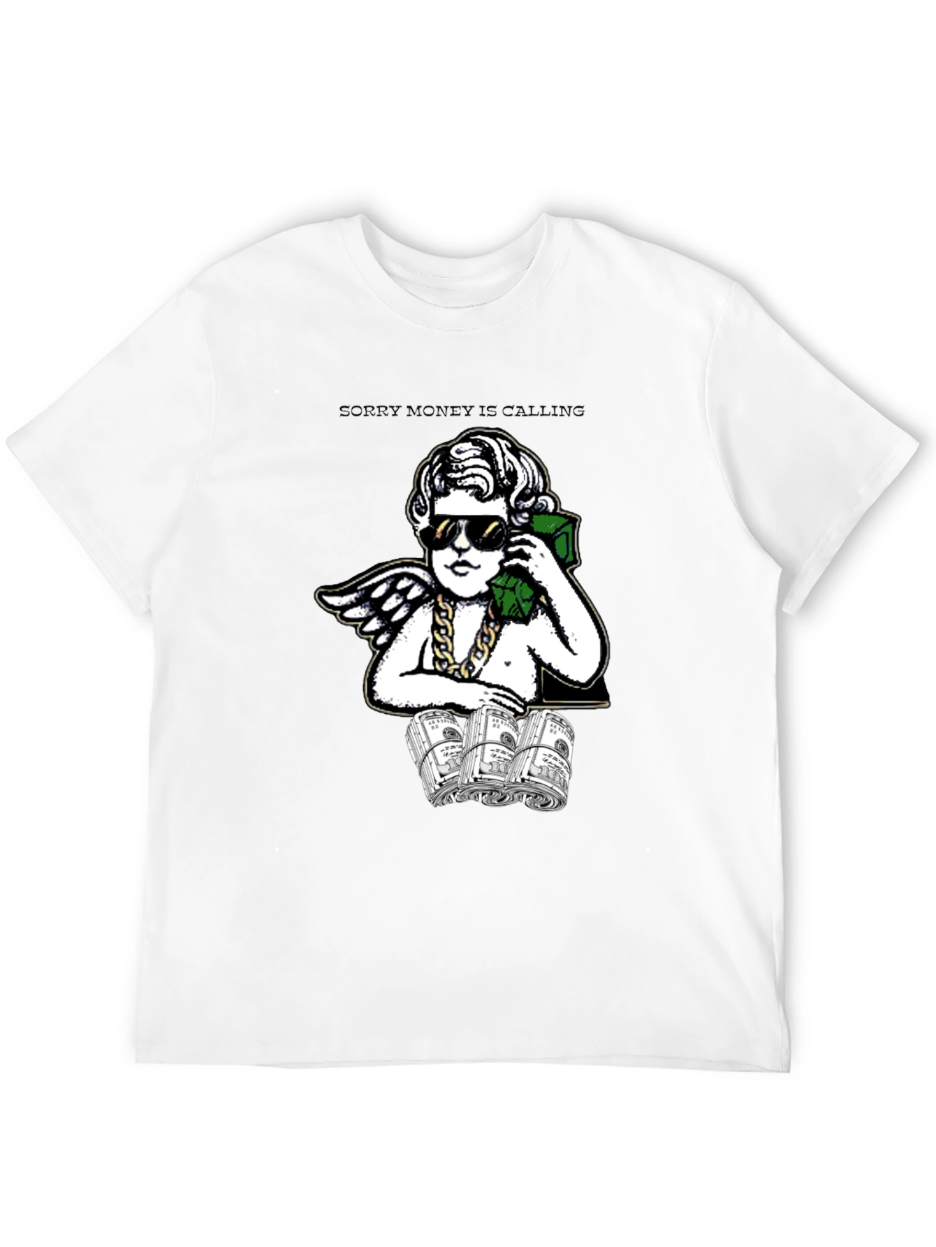 Black Money Calling Graphic Tee view 12