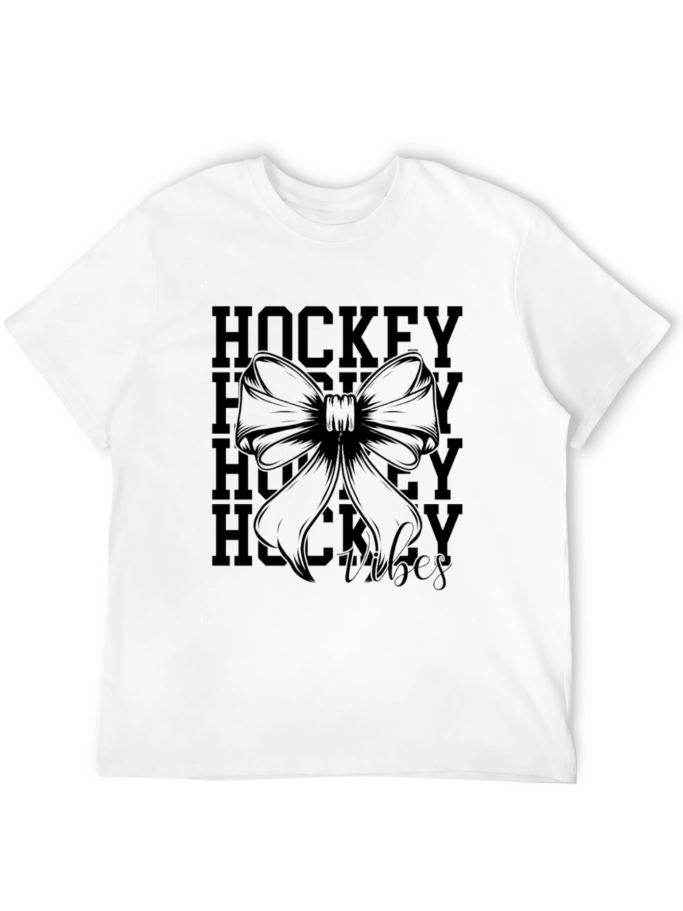 Black Hockey Vibes Graphic Tee - Black Cotton view 12
