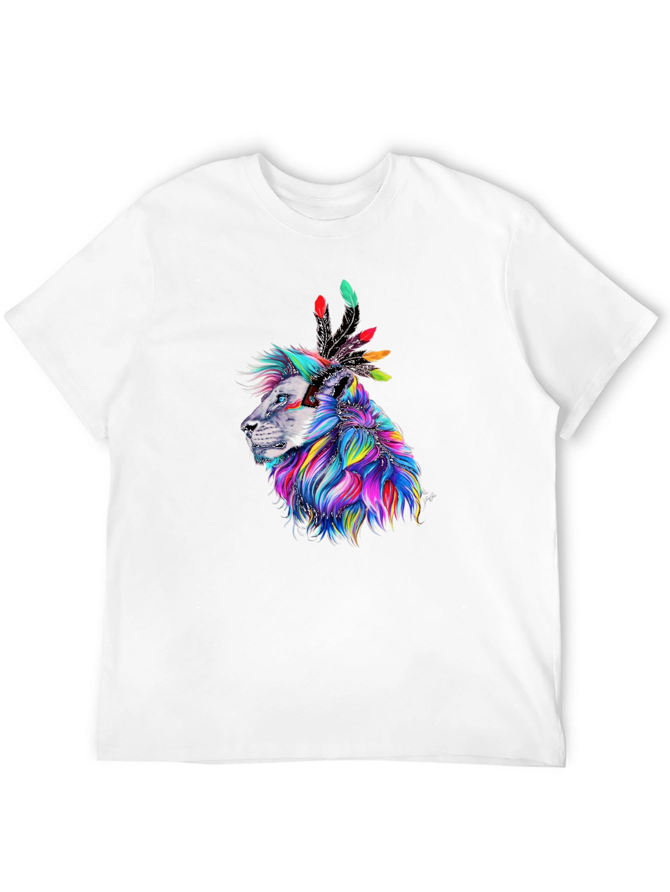 Black Lion Headdress Graphic T-Shirt view 12