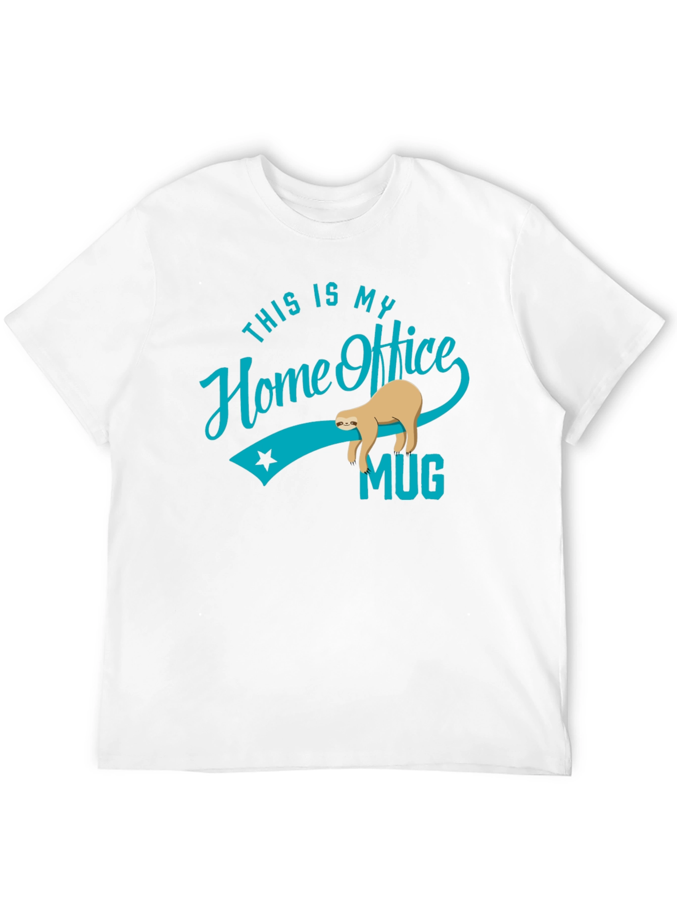 Black Funny Sloth Home Office T-Shirt view 12