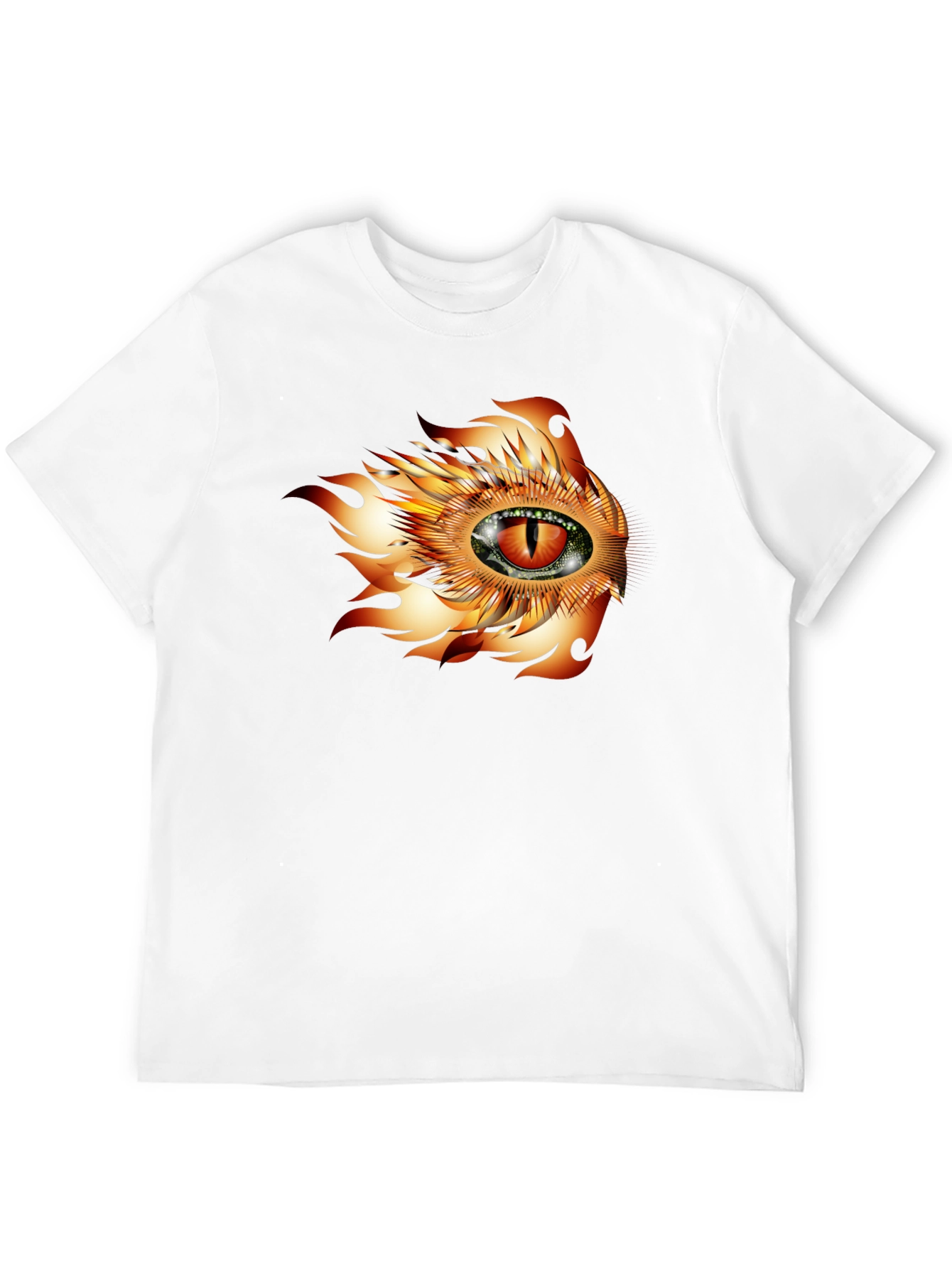 Black Fiery Eye Graphic T-Shirt - Bold Black Cotton Tee view 12