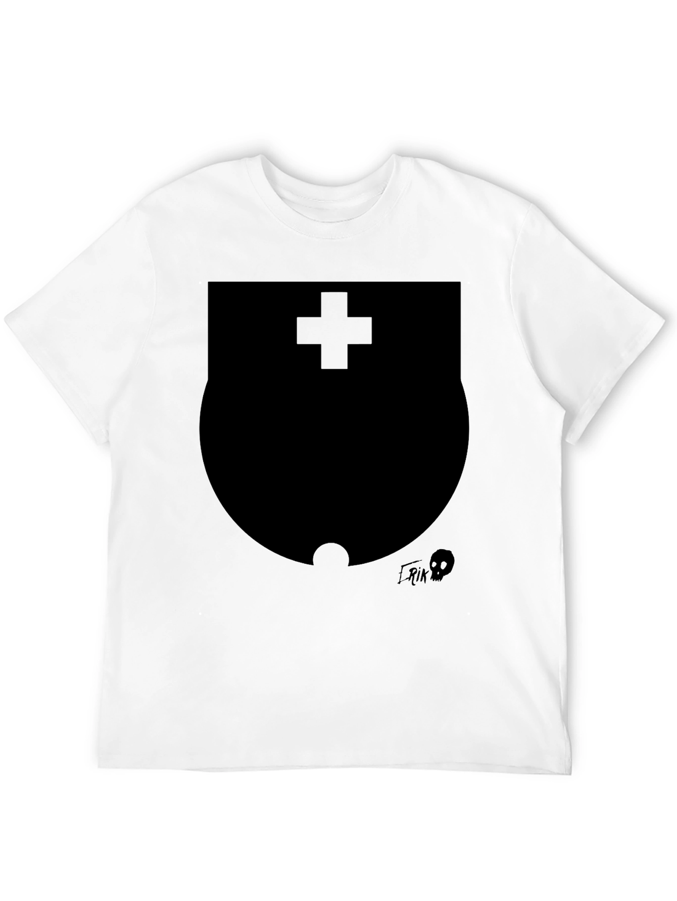 Black Modern Black Graphic T-Shirt with Shield Design view 12