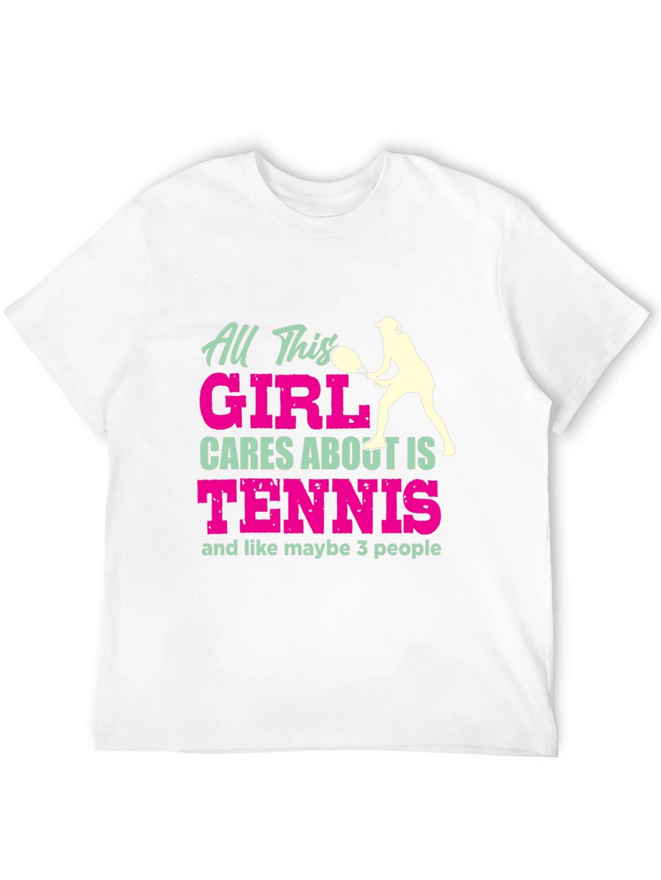 Black Tennis Girl T-Shirt Funny Player Tee view 12