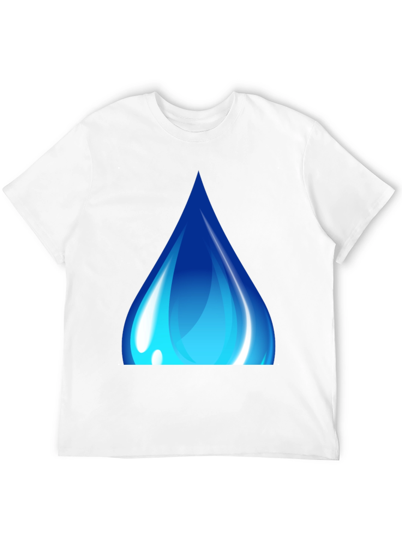 Black Blue Water Drop Graphic Black T-Shirt view 12