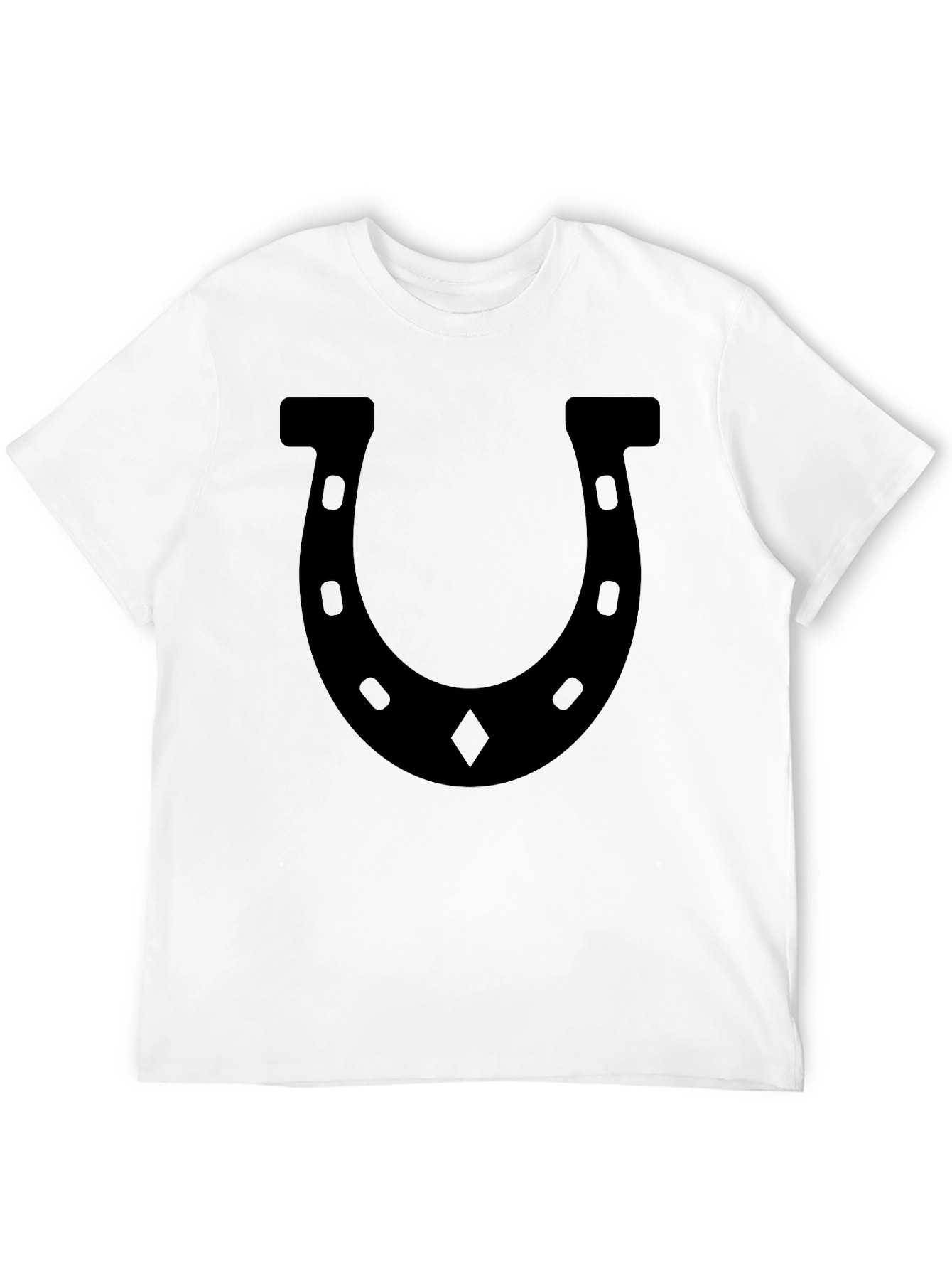 Black Lucky Horseshoe Black Graphic T-Shirt view 12