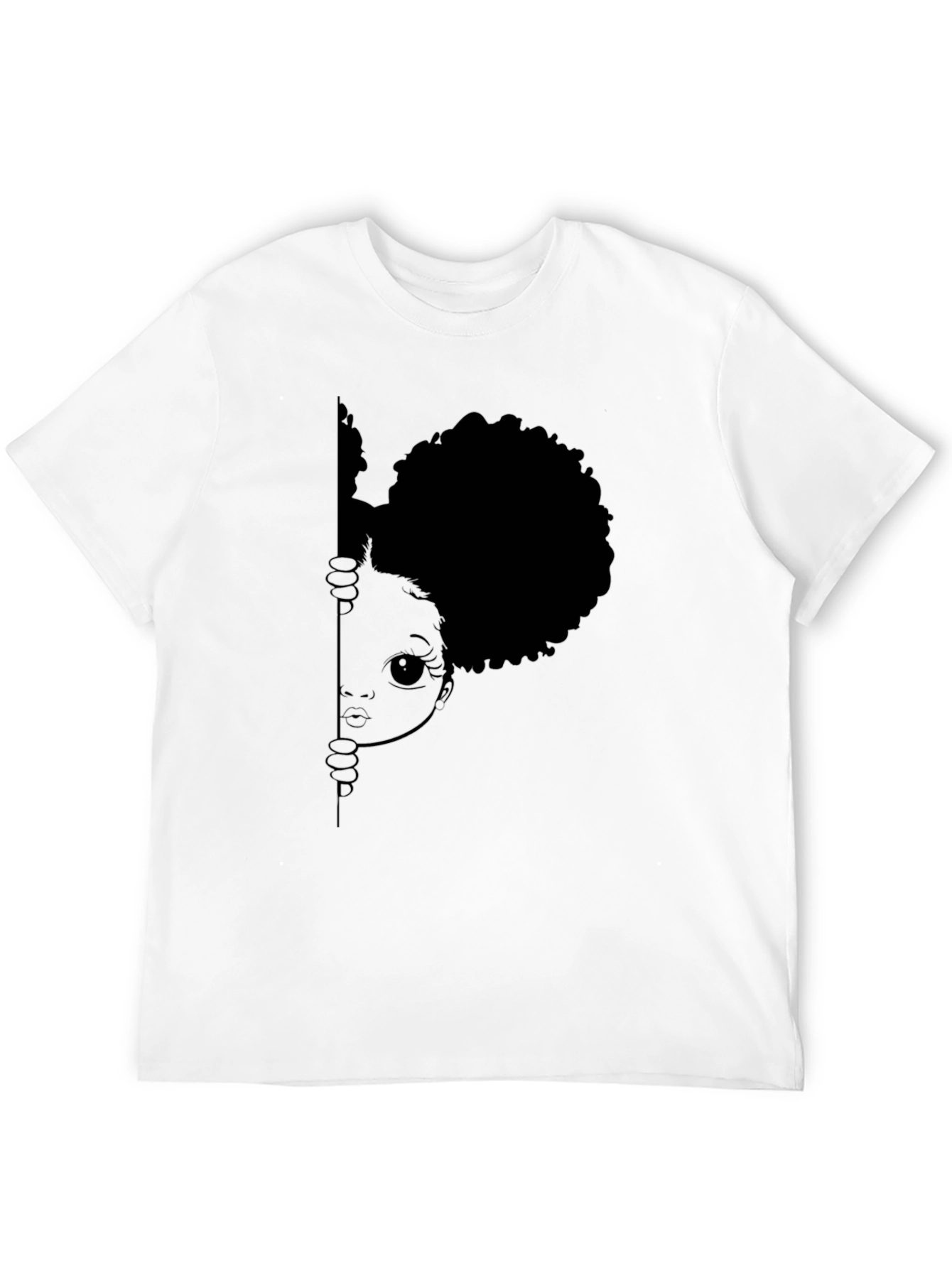 Black Afro Girl Peek-a-Boo Graphic Tee view 12
