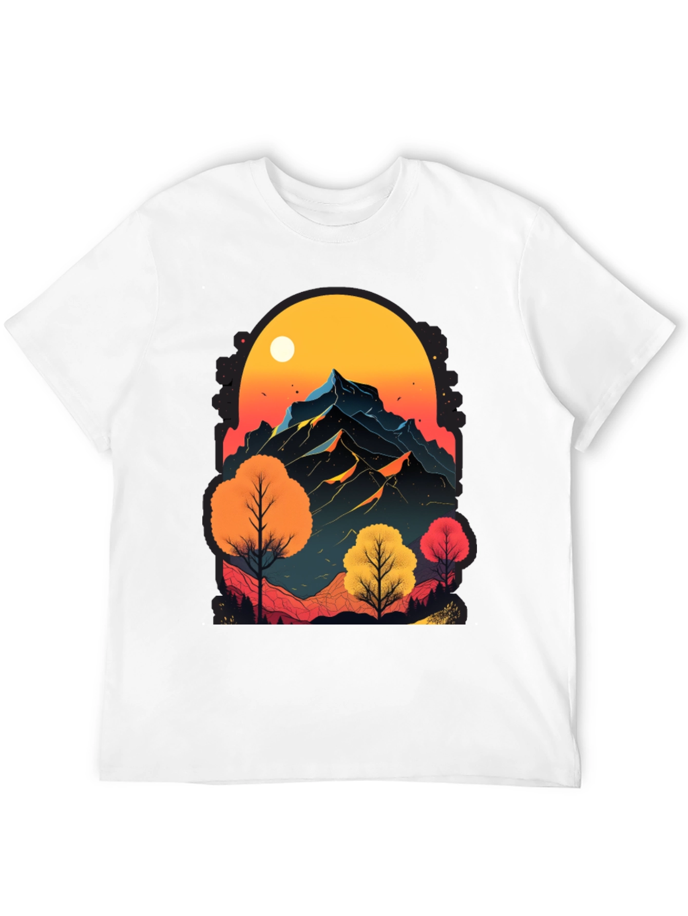 Black Mountain Sunset Graphic Tee - Nature Inspired Design view 12